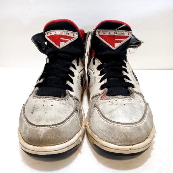 Vintage 90s NIKE FLIGHT High Top Sneakers - Kid's Size 11.5 - Picture 2 of 12